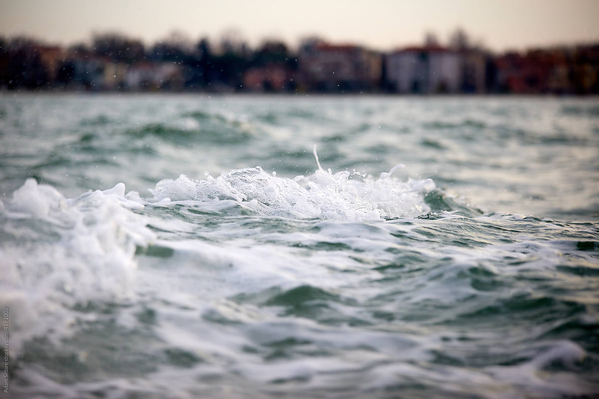 Rough waters of Venice lagoon