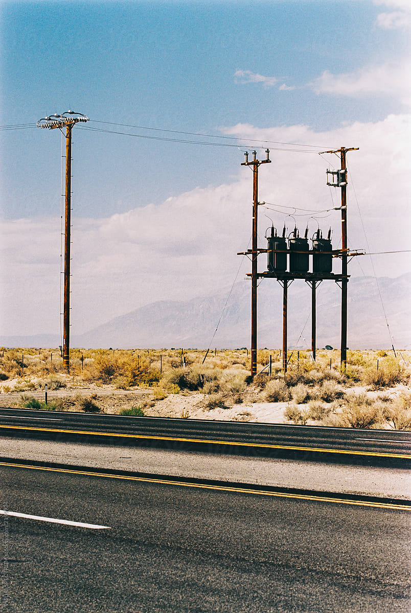 California Electricity Poles and Transformers Shot on Film