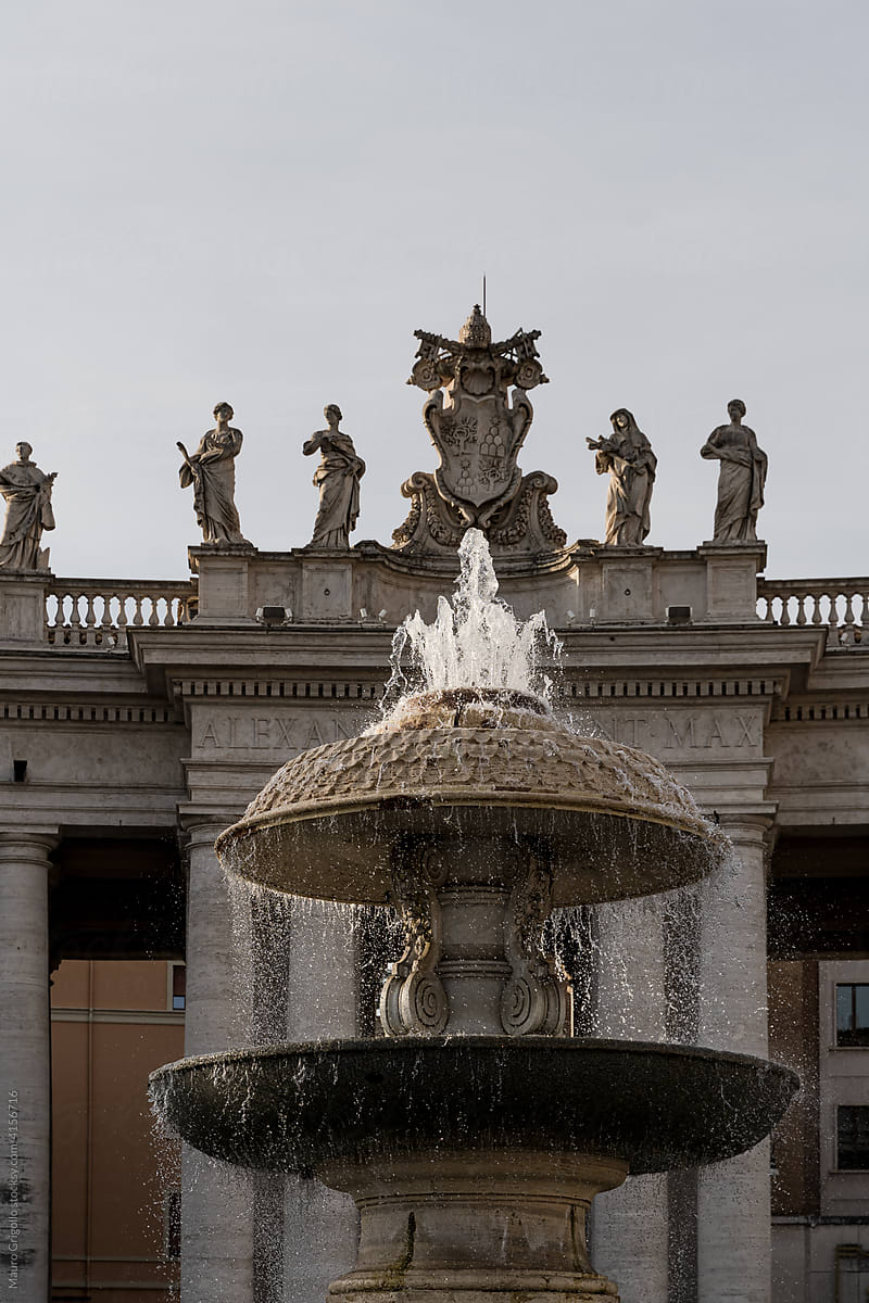 Big Fountain in the Vatican City, Rome.