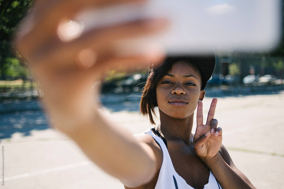 Image result for black woman taking selfie