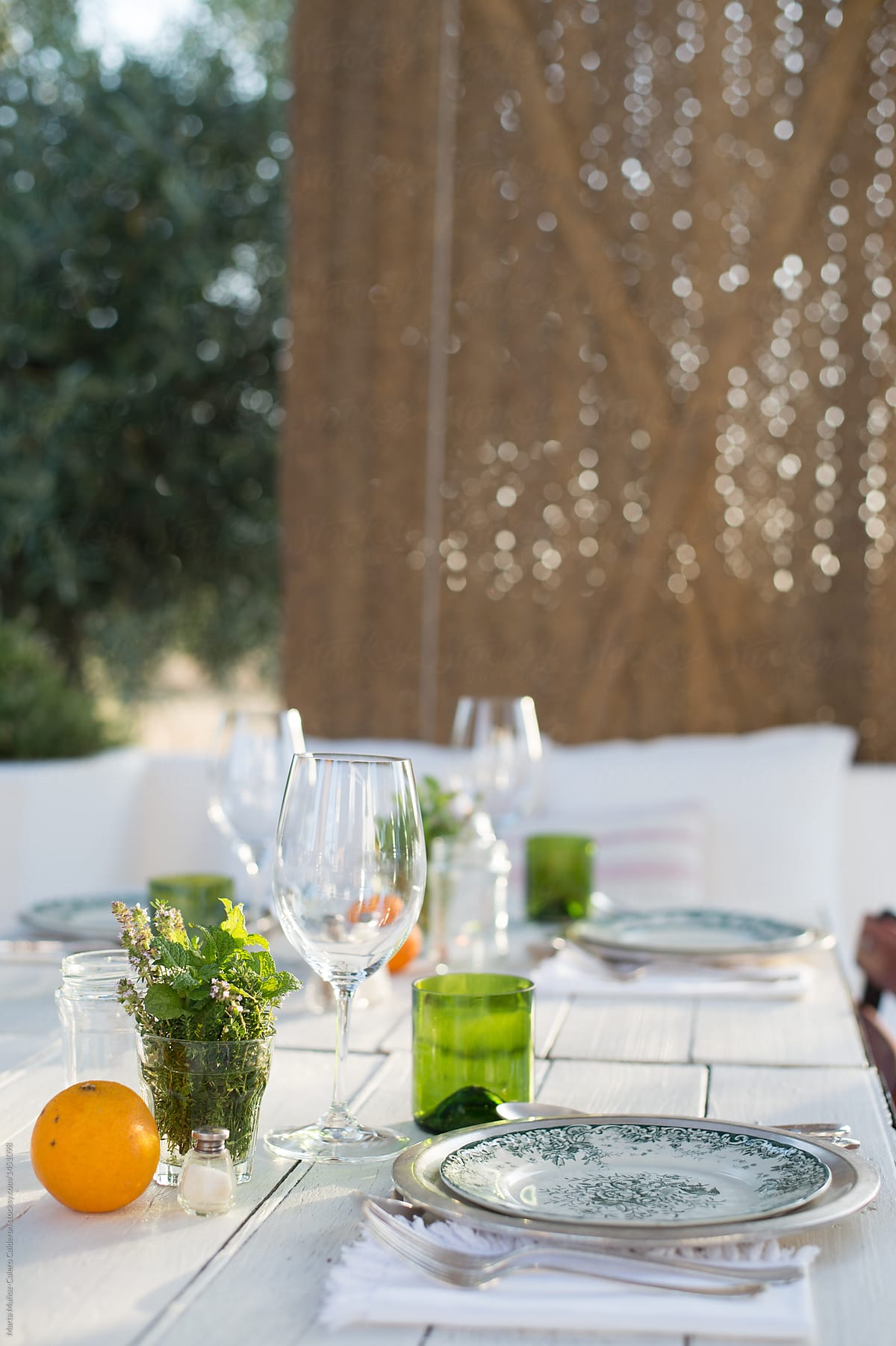 Typical mediterranean table in a patio