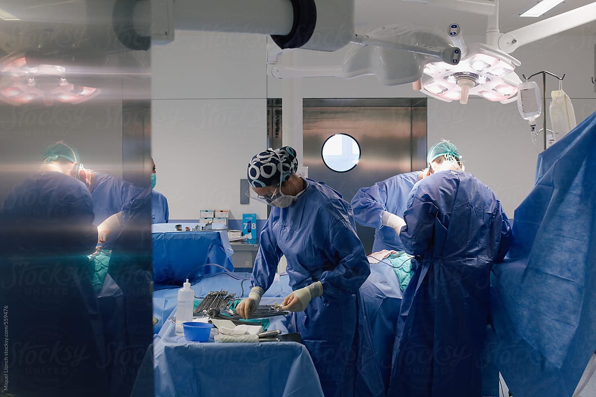 Surgical staff at work in the operating room