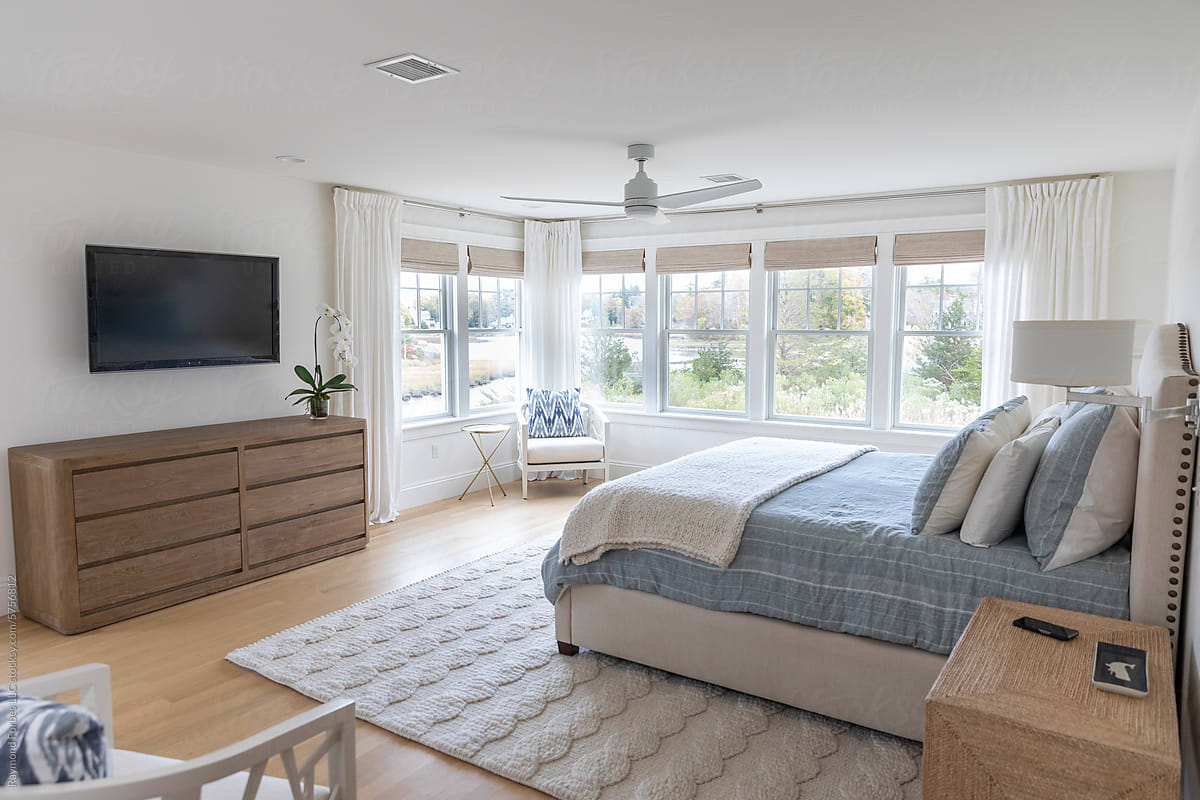 Master  Bedroom of contemporary home interior television