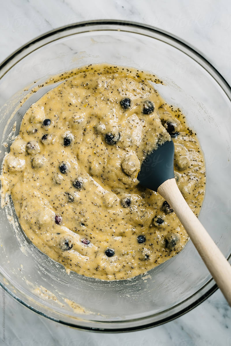 Mixing bowl for paleo blueberry muffins