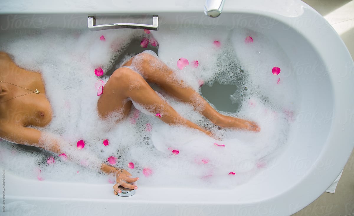 Anonymous Woman Taking Bubble Bath
