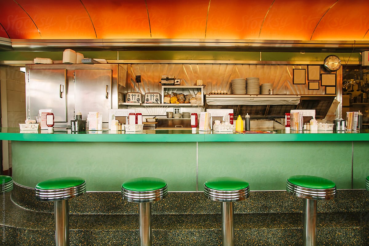 Diner Interior with Stools