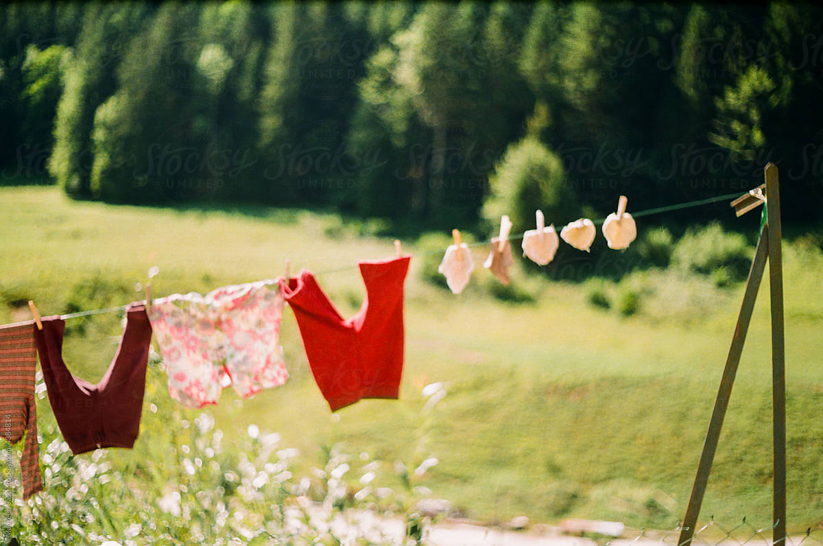 Clothesline in a Field