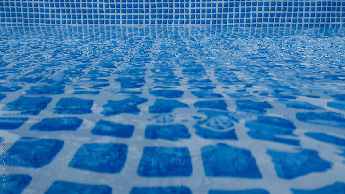Pool surface covered with water