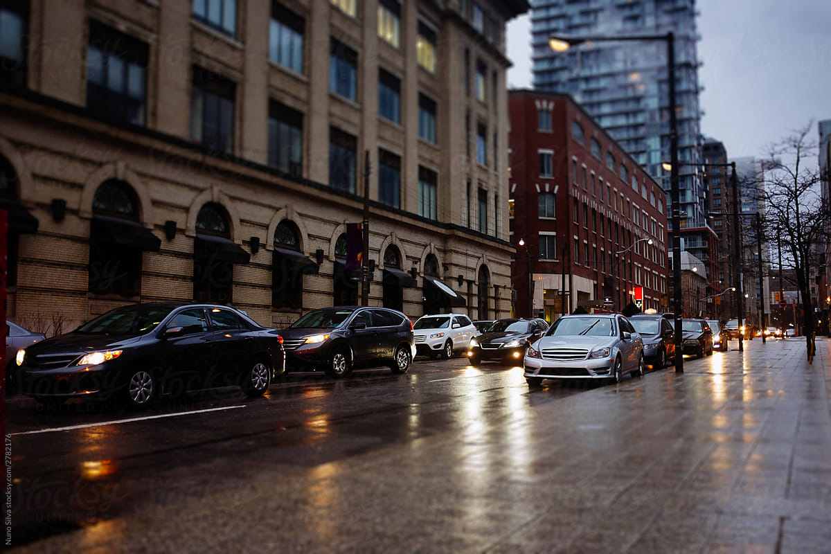 Downtown Toronto on a rainy day.