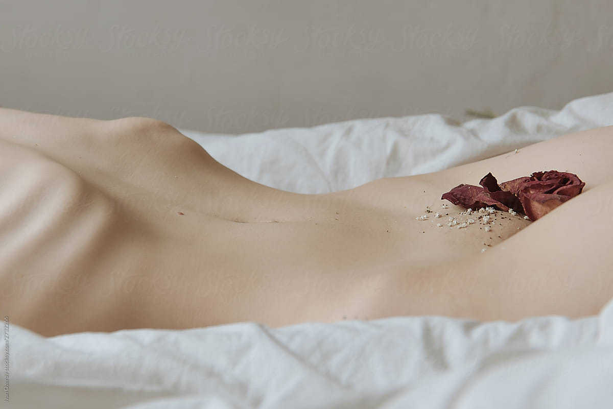 beautiful female body with flowers