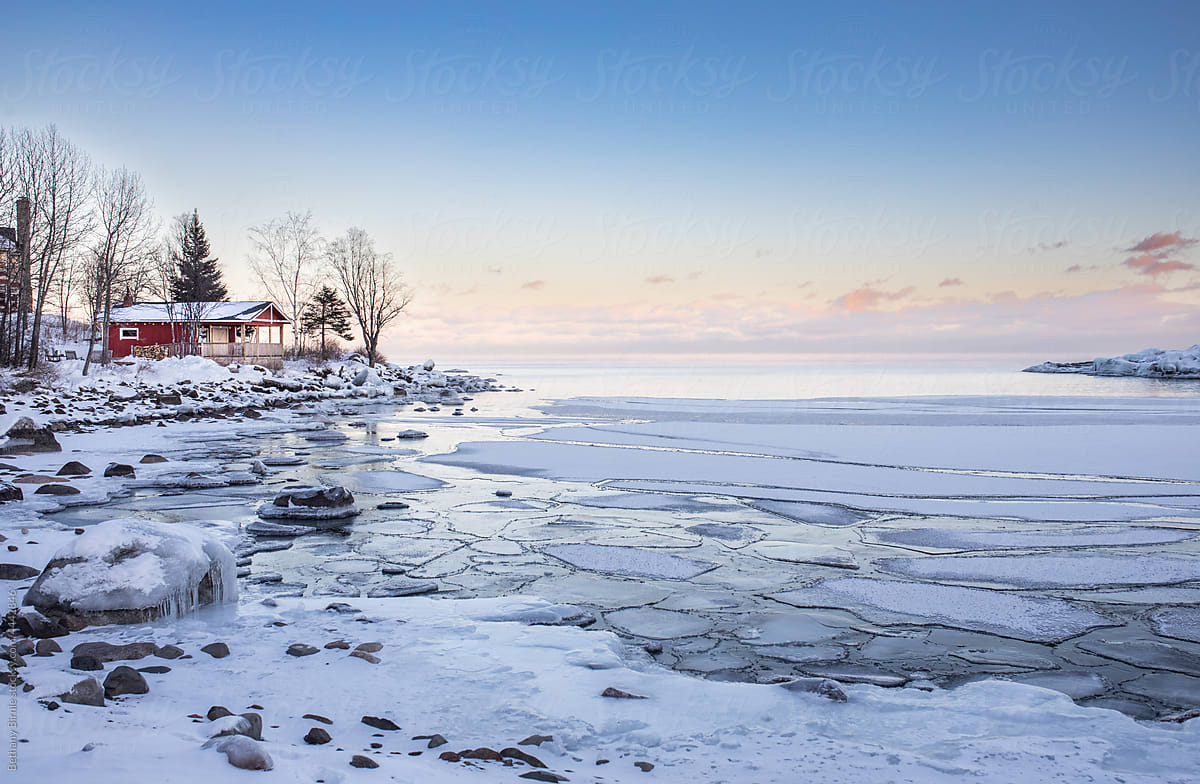 Landscape of Lake Superior in Winter 2