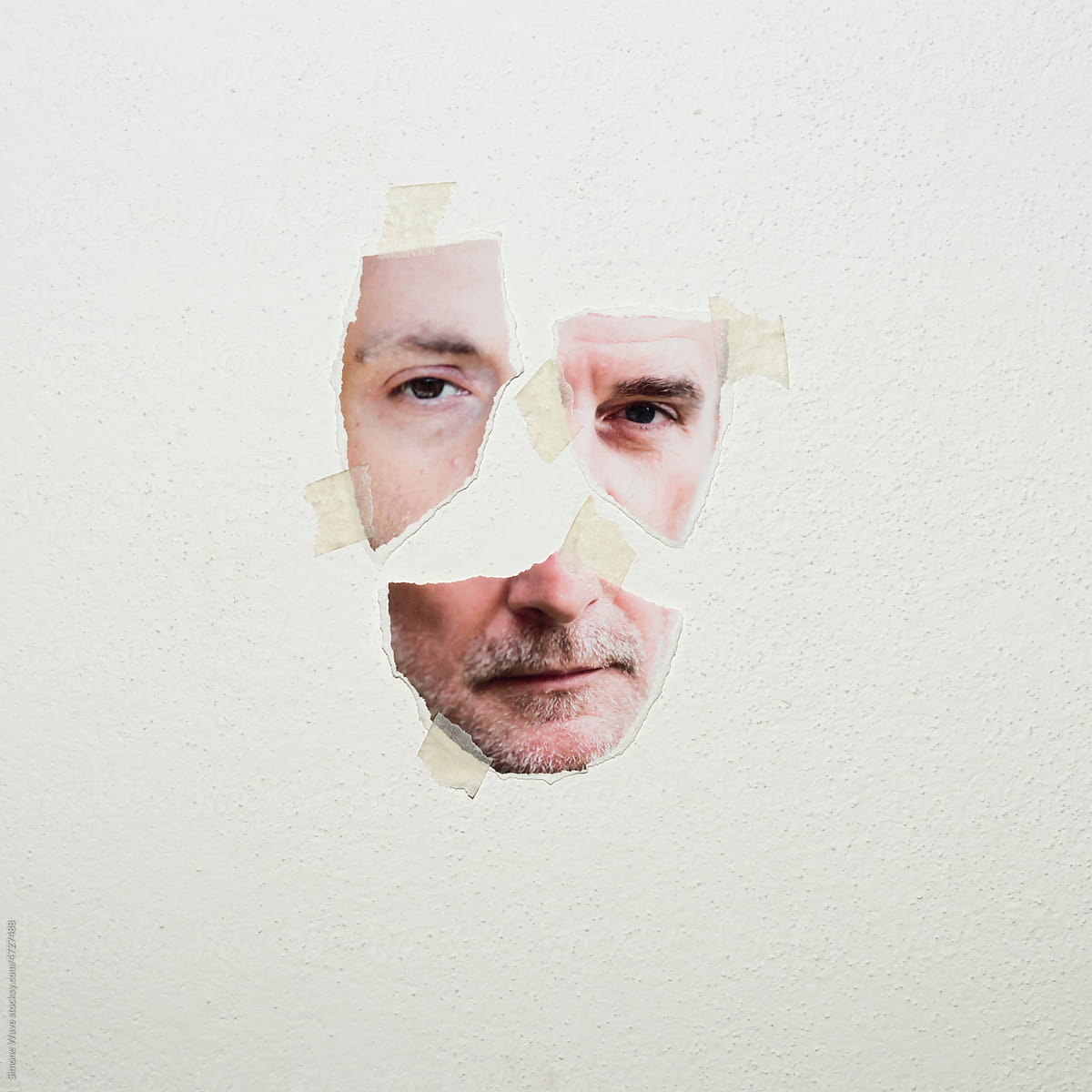 Collage print man portrait