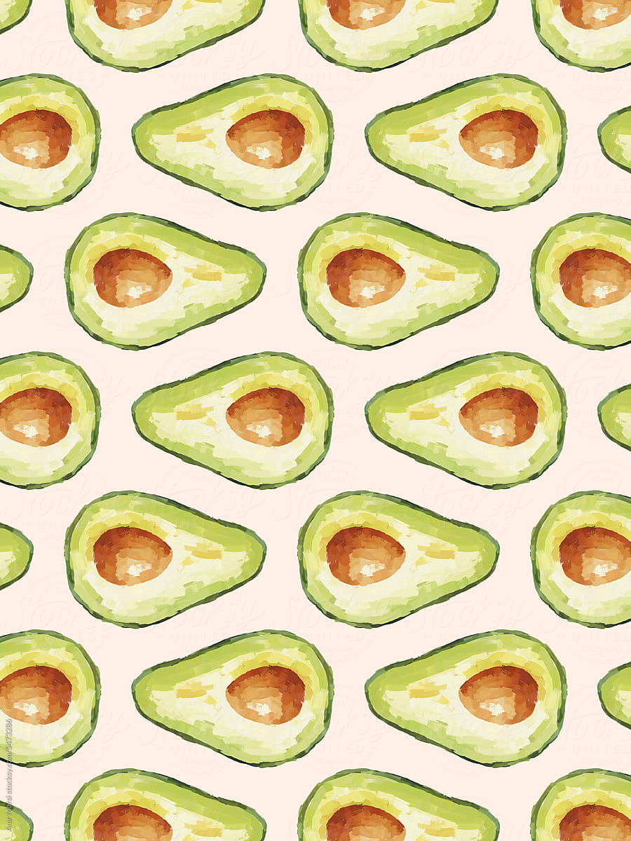 A lively and creative avocado pattern illustration