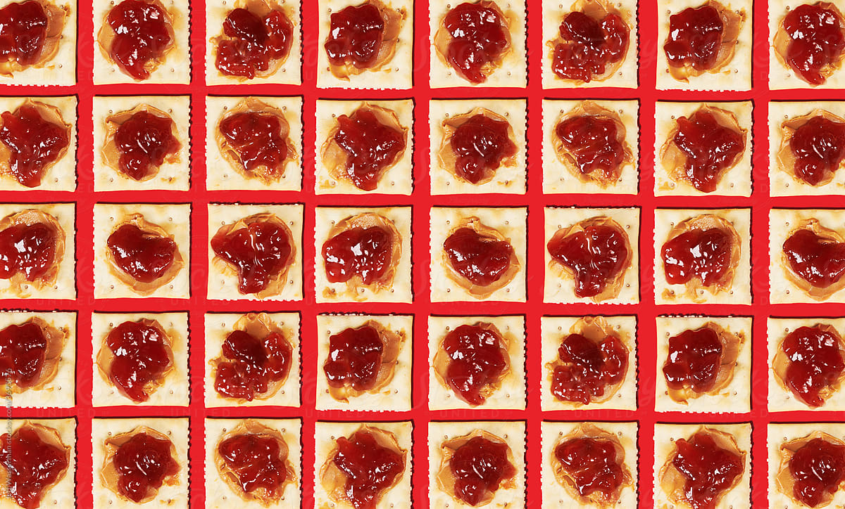 Soda Crackers with Peanut Butter and Jam