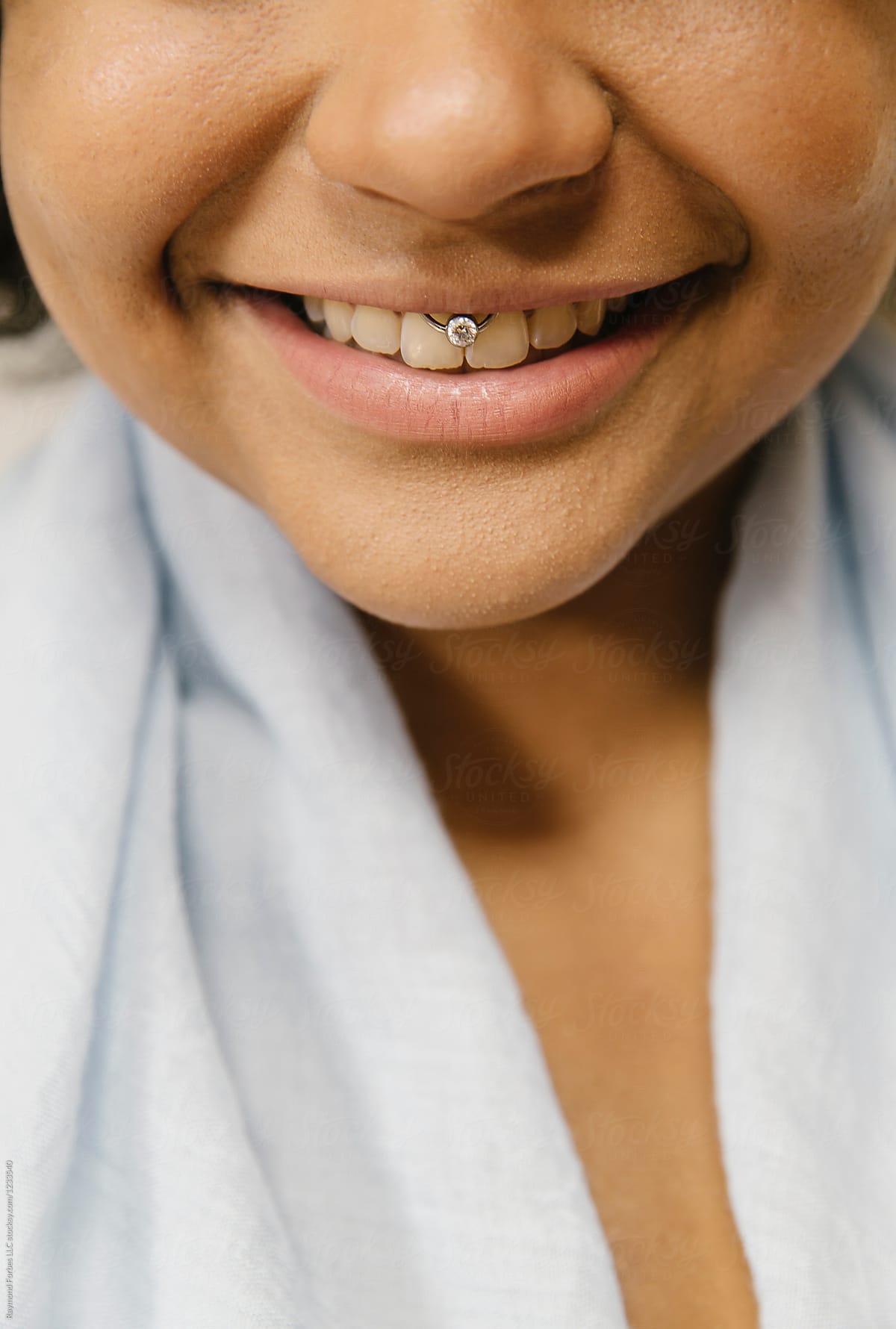 Portrait of Young Black  Woman with Lip Piercing