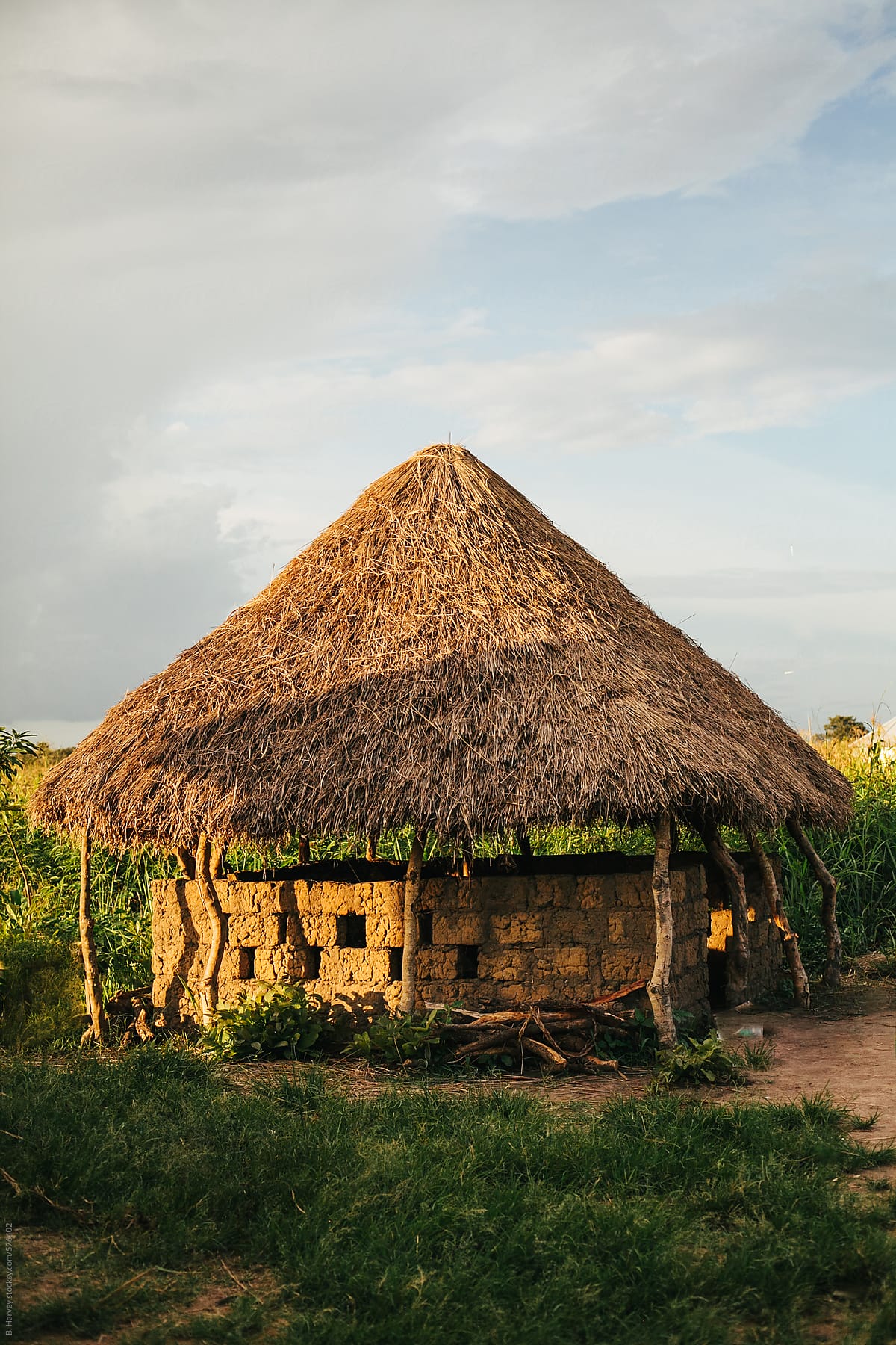 African Hut as the Sun Sets