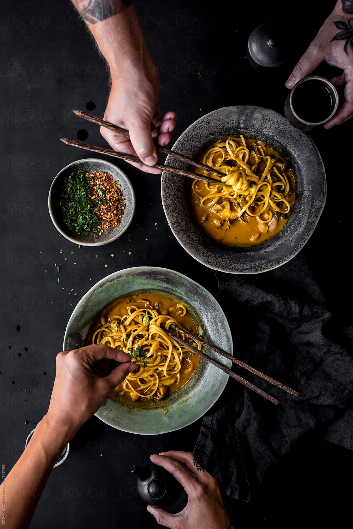 Yellow curry noodles