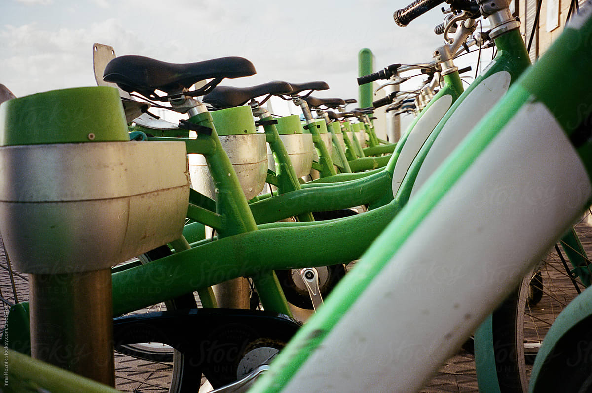 Green City. Eco-Friendly Bike Rentals Alleviate Urban Traffic.