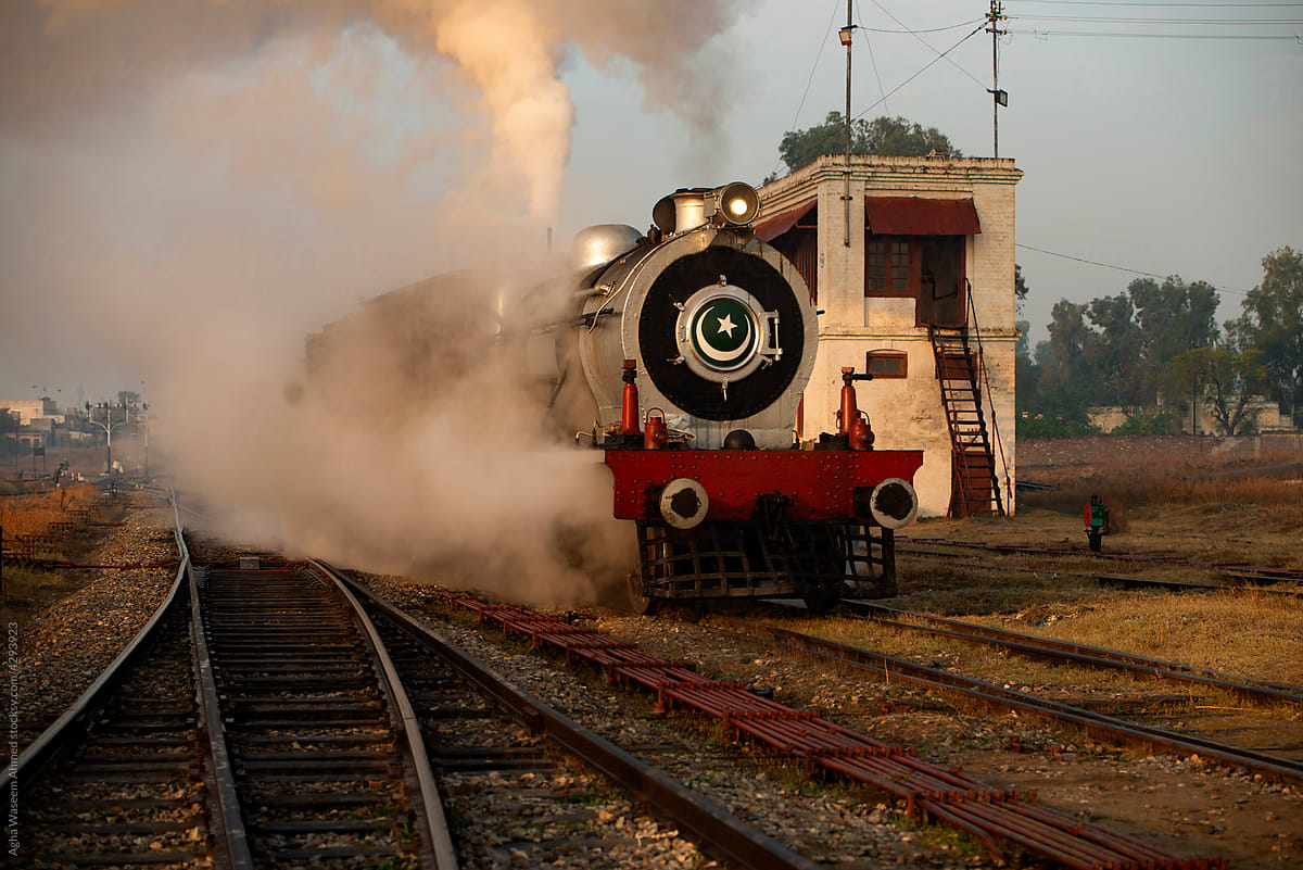 A steam locomotive passing a signal cabin !