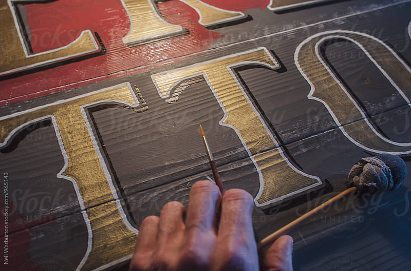 Artist sign painting
