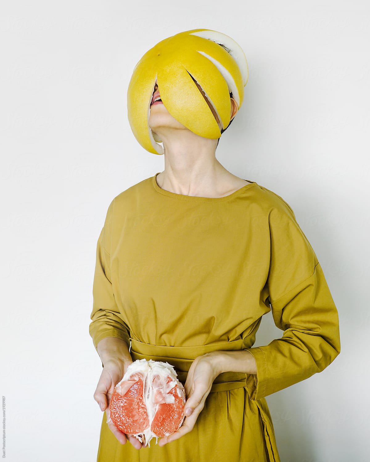 Bald Woman With Pomelo And Peel By Stocksy Contributor Duet Postscriptum Stocksy 2364