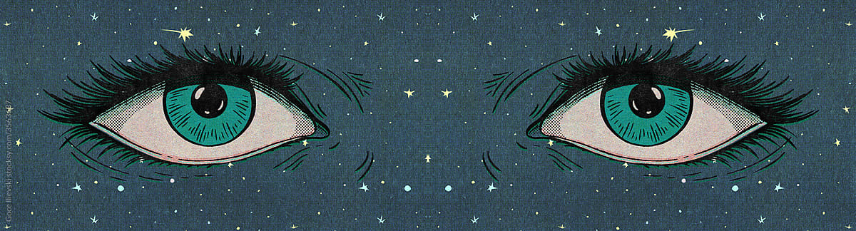Eyes And Starry Skin Illustration