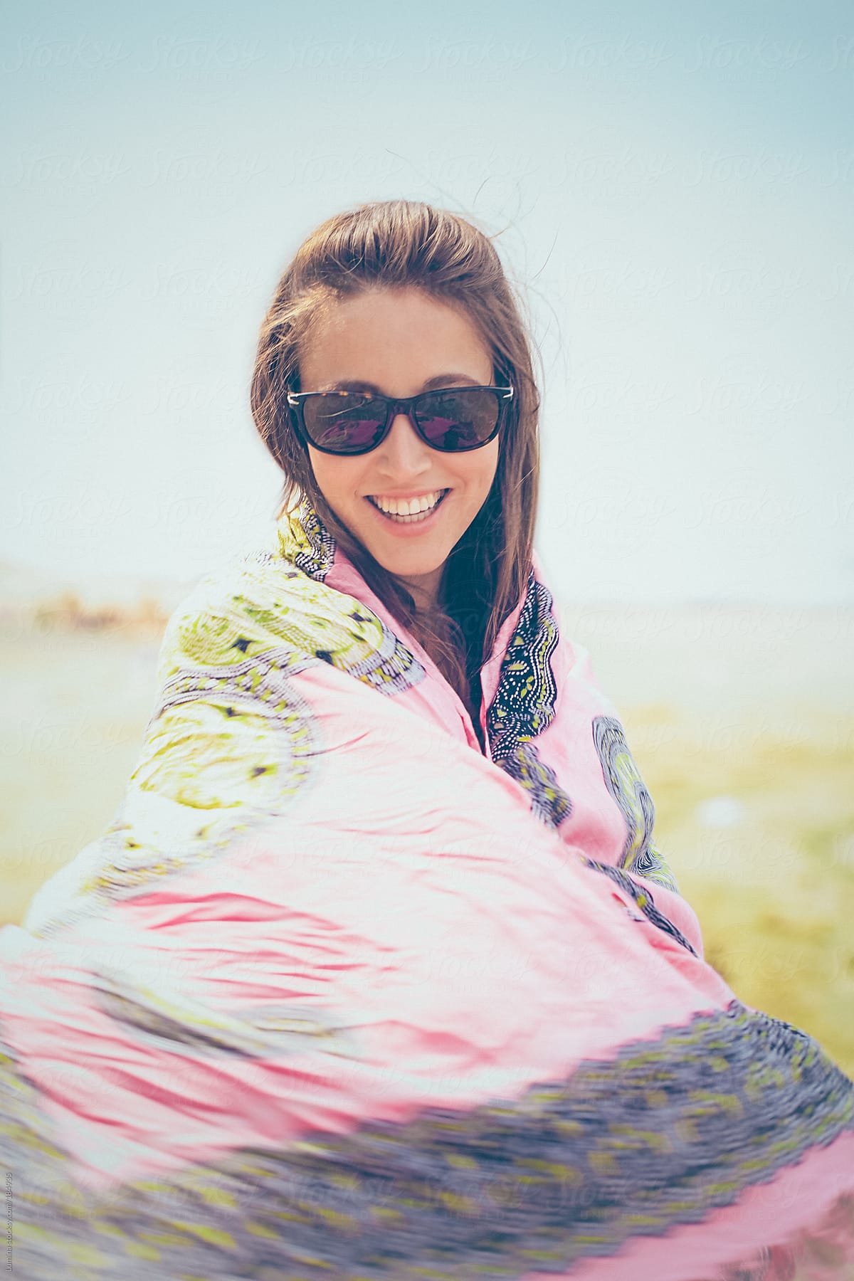 Smiling Woman On The Beach Del Colaborador De Stocksy Lumina Stocksy