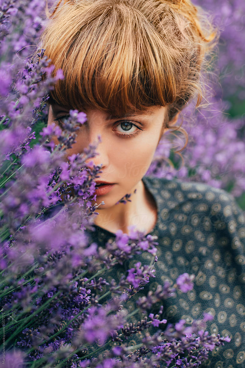 Woman in Lavender Field