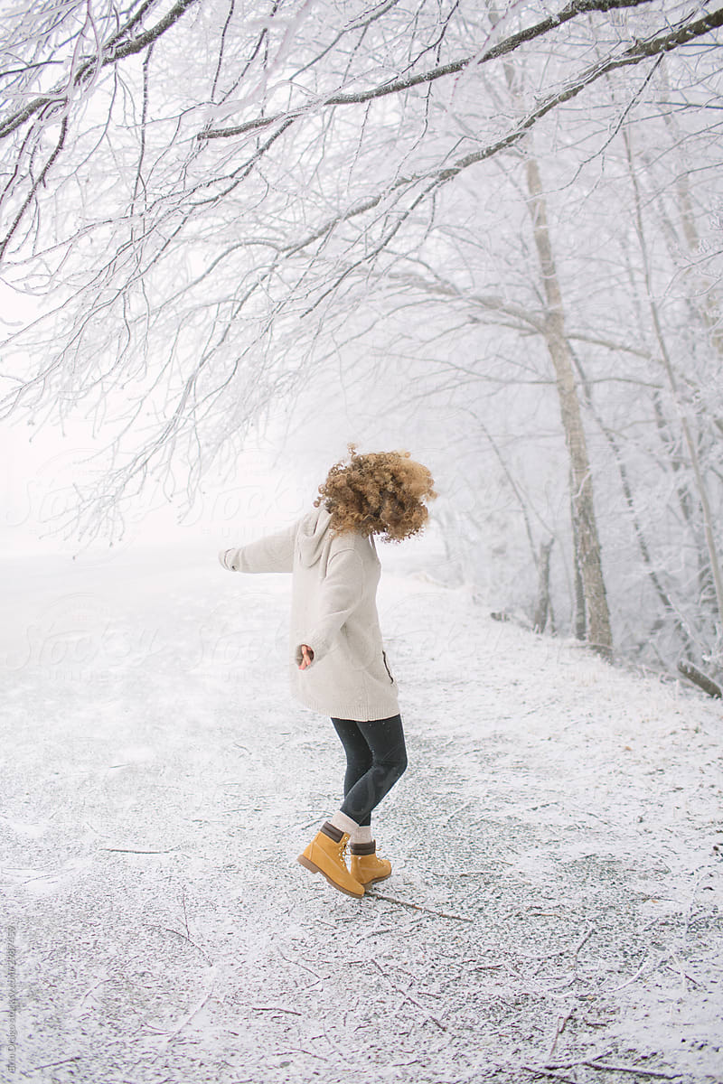 Teen Girl In Snow