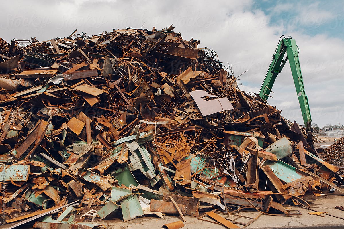 Recycle Scrap Metal Yard pile industrial landscape