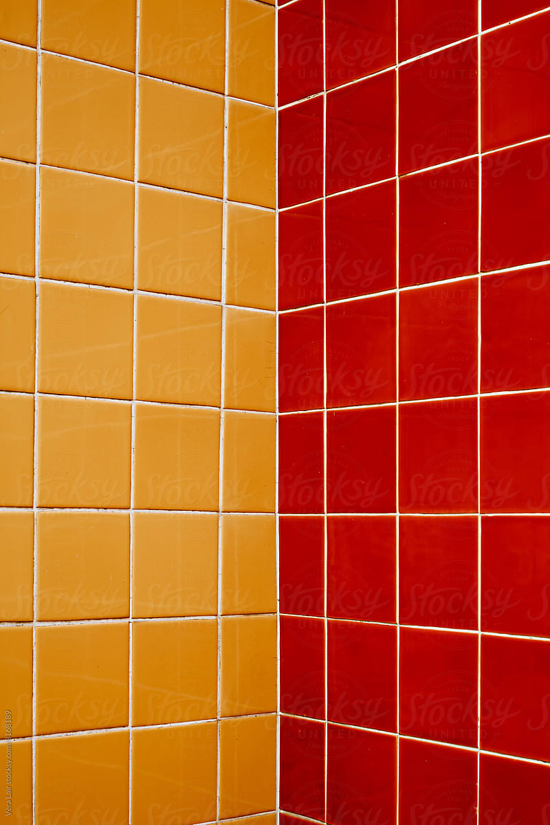red and yellow Portuguese tiles