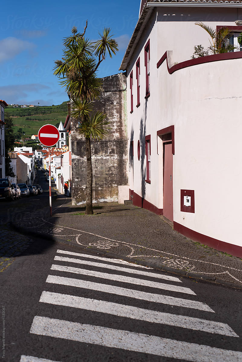 Portugal, Azores, Faial Island typical streets