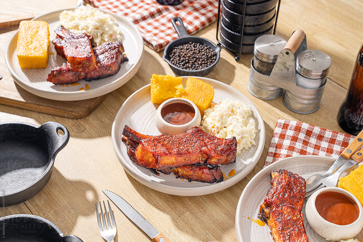 Barbeque Ribs With Sides