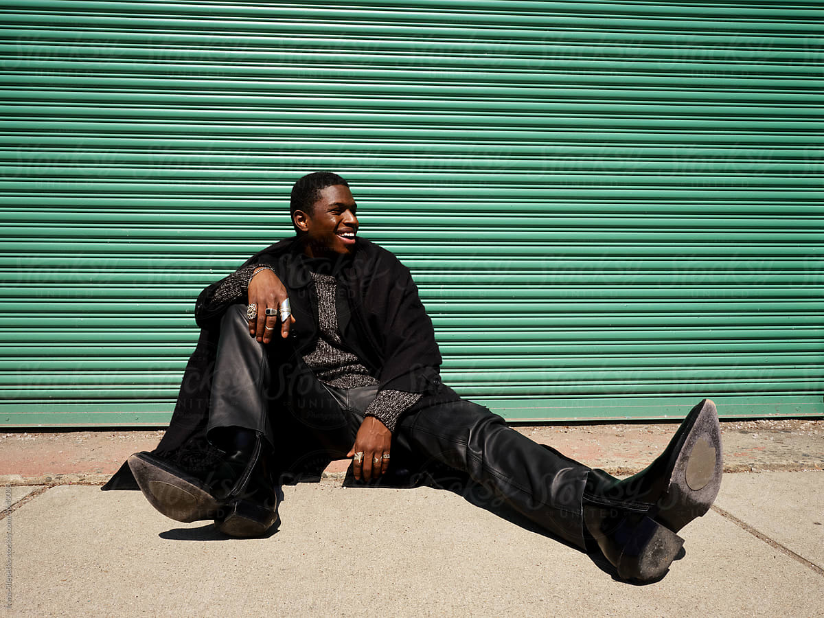Portrait Of A Black Fashionable Man Outside
