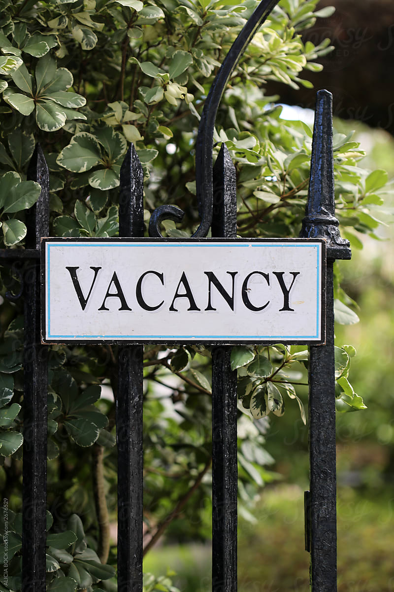 Vacancy Sign On An Iron Gate