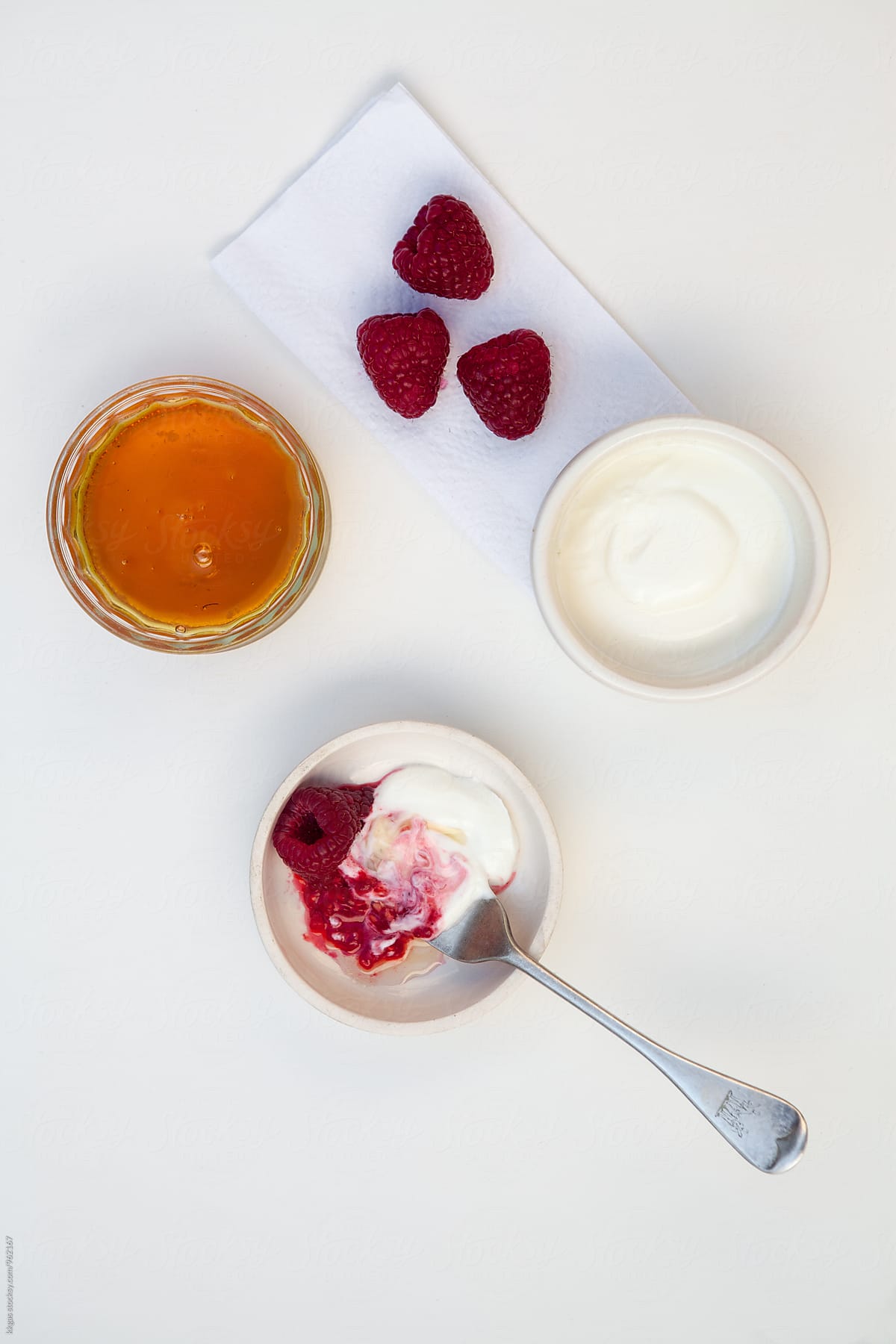 Raspberry, yogurt and honey face mask.