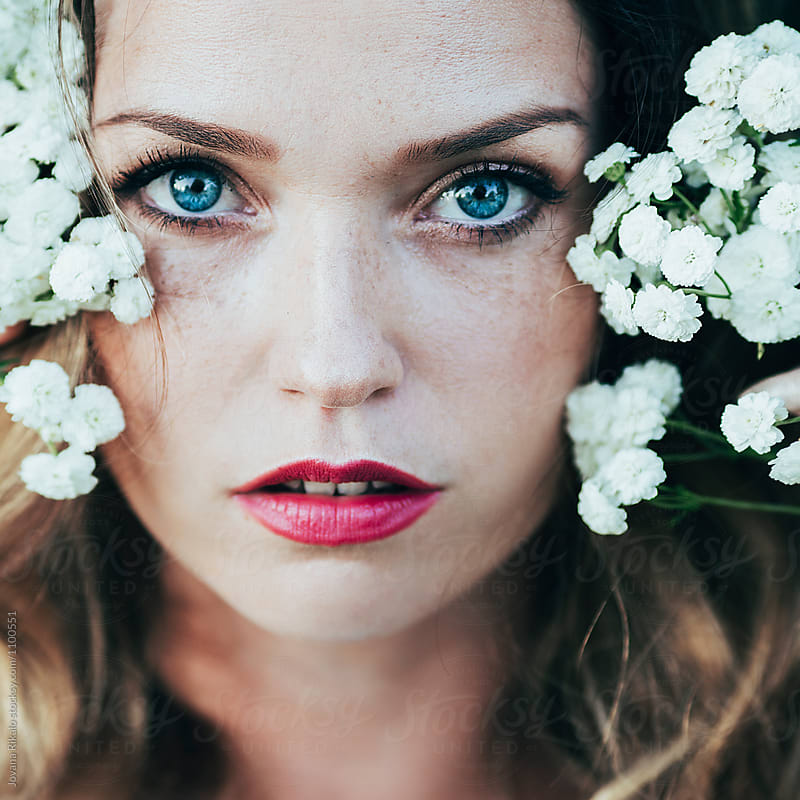 Portrait Of A Beautiful Young Woman With Freckles And Blue Eyes By Jovana Rikalo Freckle 