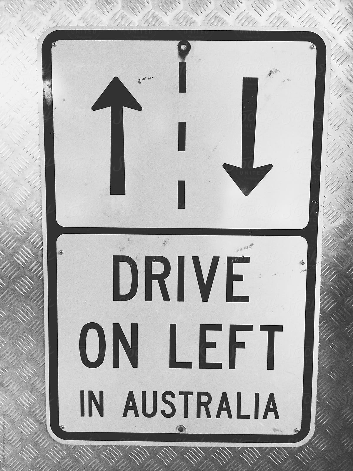 Drive on Left in Australia Road sign