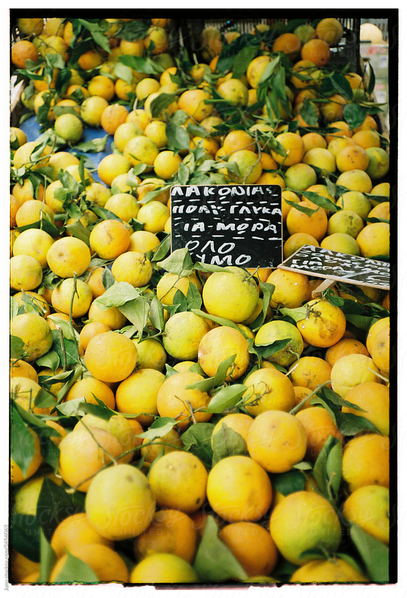 Oranges in open market, Greece