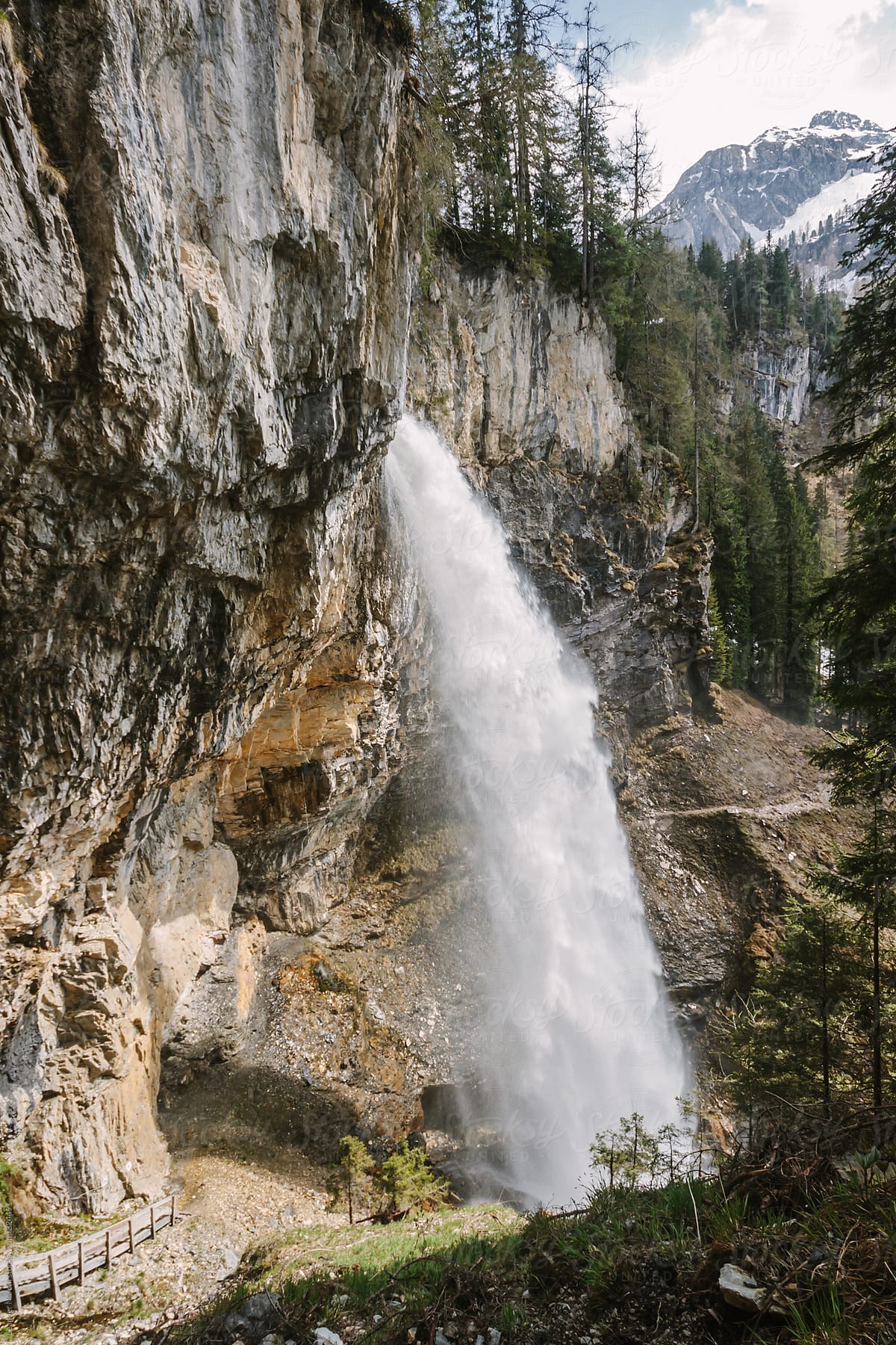 huge waterfall in austrian alps