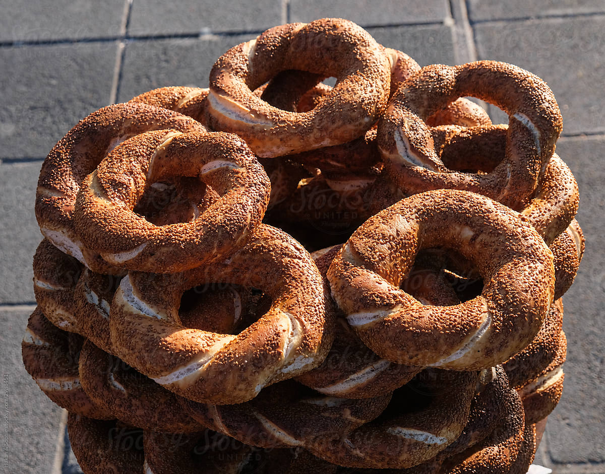 Simit, a typical sesame bread sold in the streets of Istanbul