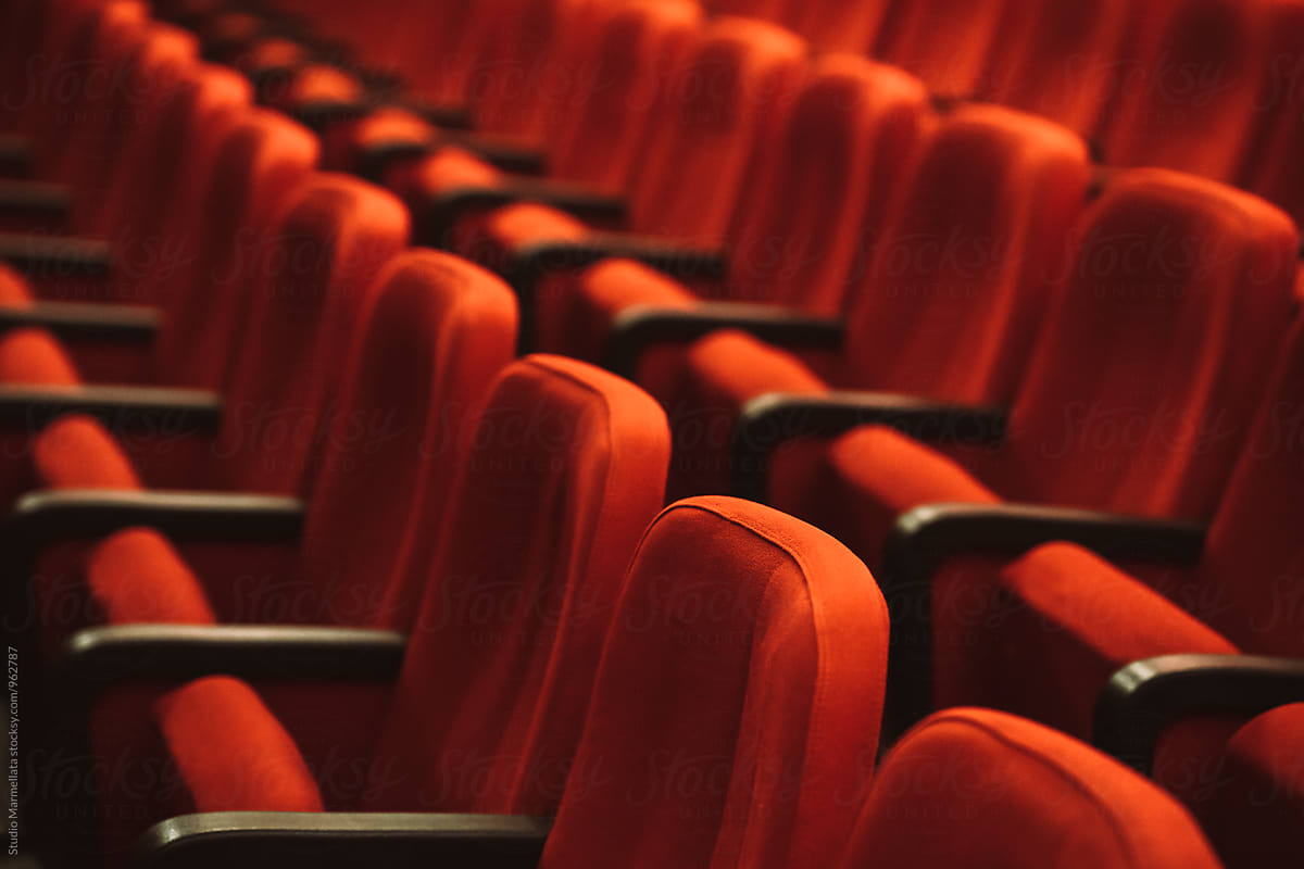 red cinema or theatre empty seats