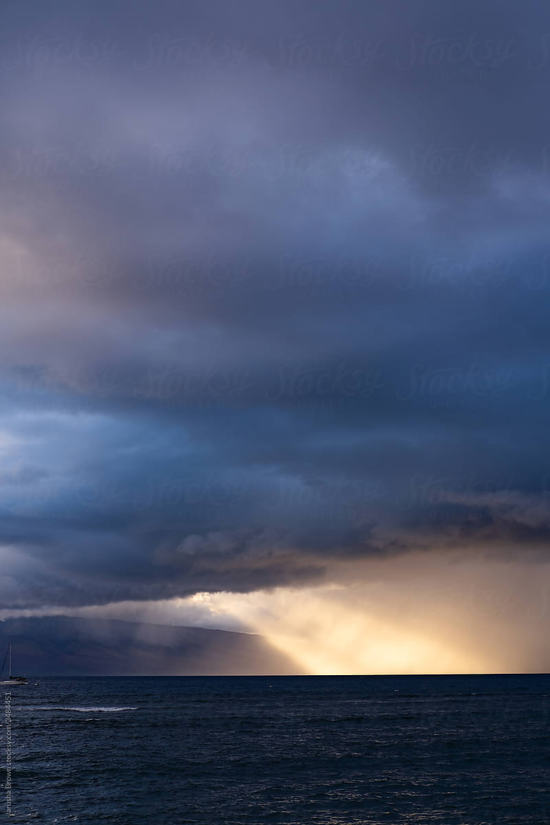 Stormy sunset in Maui