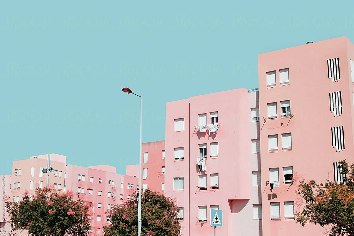 Pastel Pink Buildings