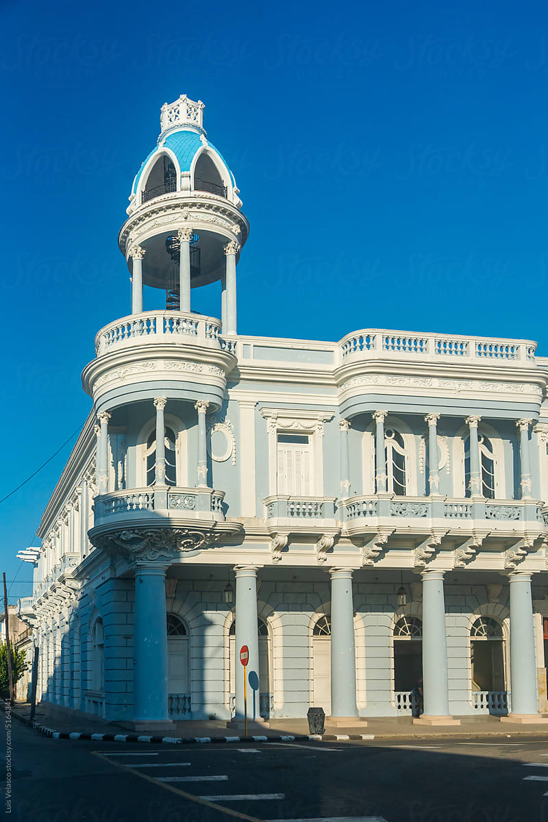 Tower On A Facade Of A Old Building In Cienfuegos, Cuba.