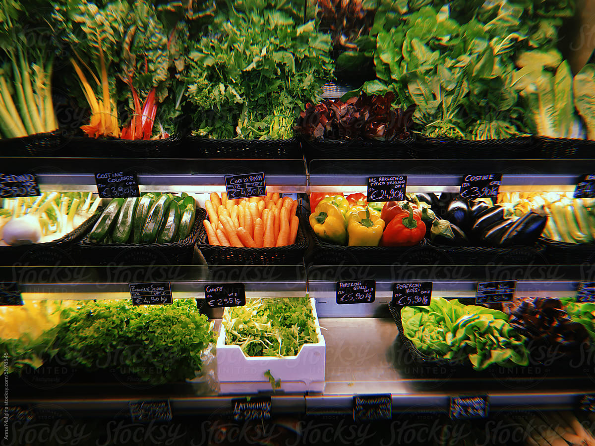 Fresh Vegetables Display at Local Grocery Store