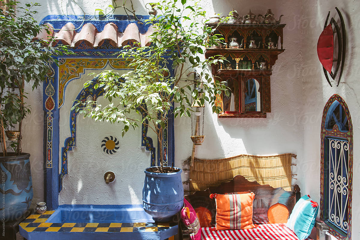Traditional Moroccan House Interior.