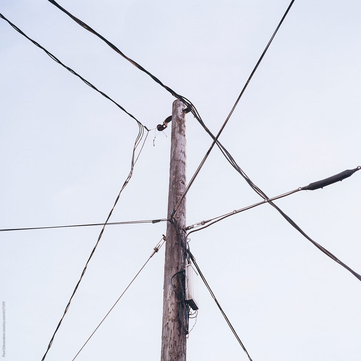Wires and telephone pole