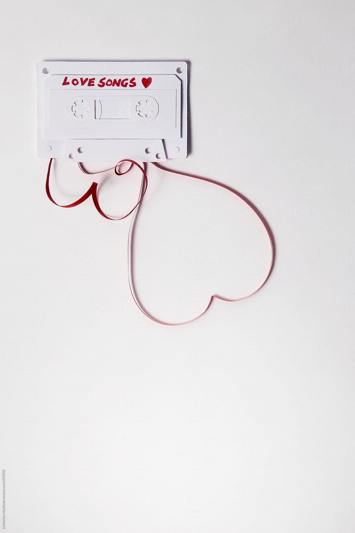 A white paper cassette tape with \