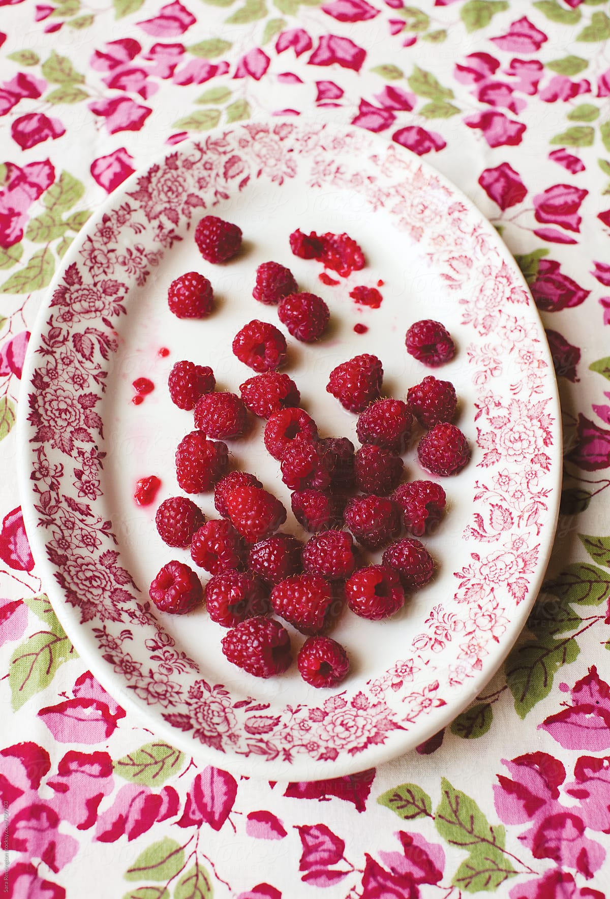 Raspberries on Platter